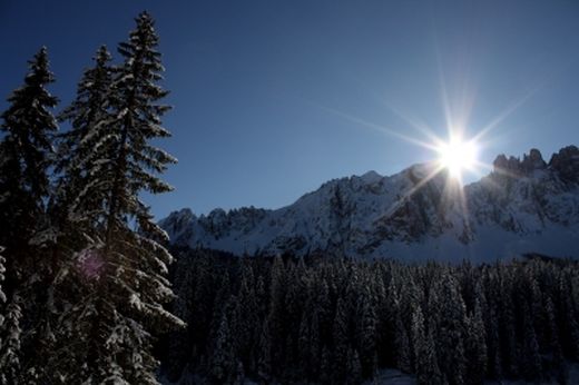 Urlaub am Karersee im Winter